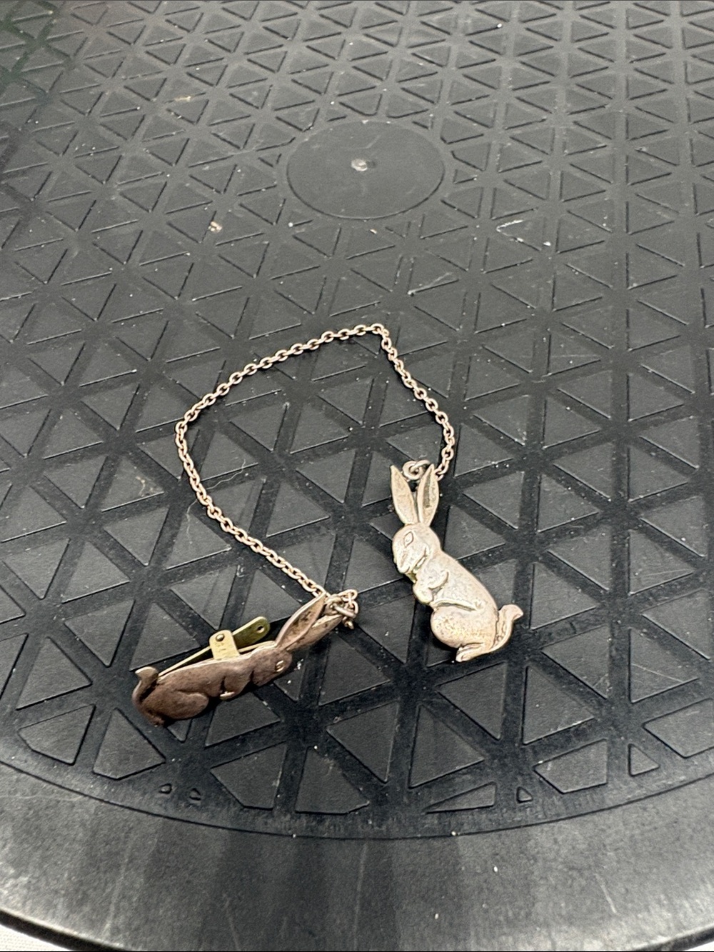 Sterling Silver Rabbit Sweater Clips - Picture 3 of 4